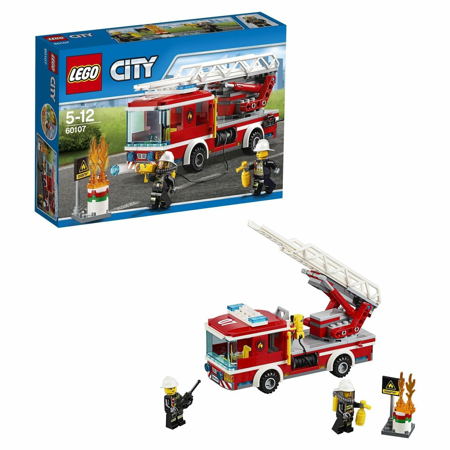 Конструктор LEGO City Fire Пожарный автомобиль с лестницей (60107) купить  по цене 1499 ₽ в интернет-магазине Детский мир