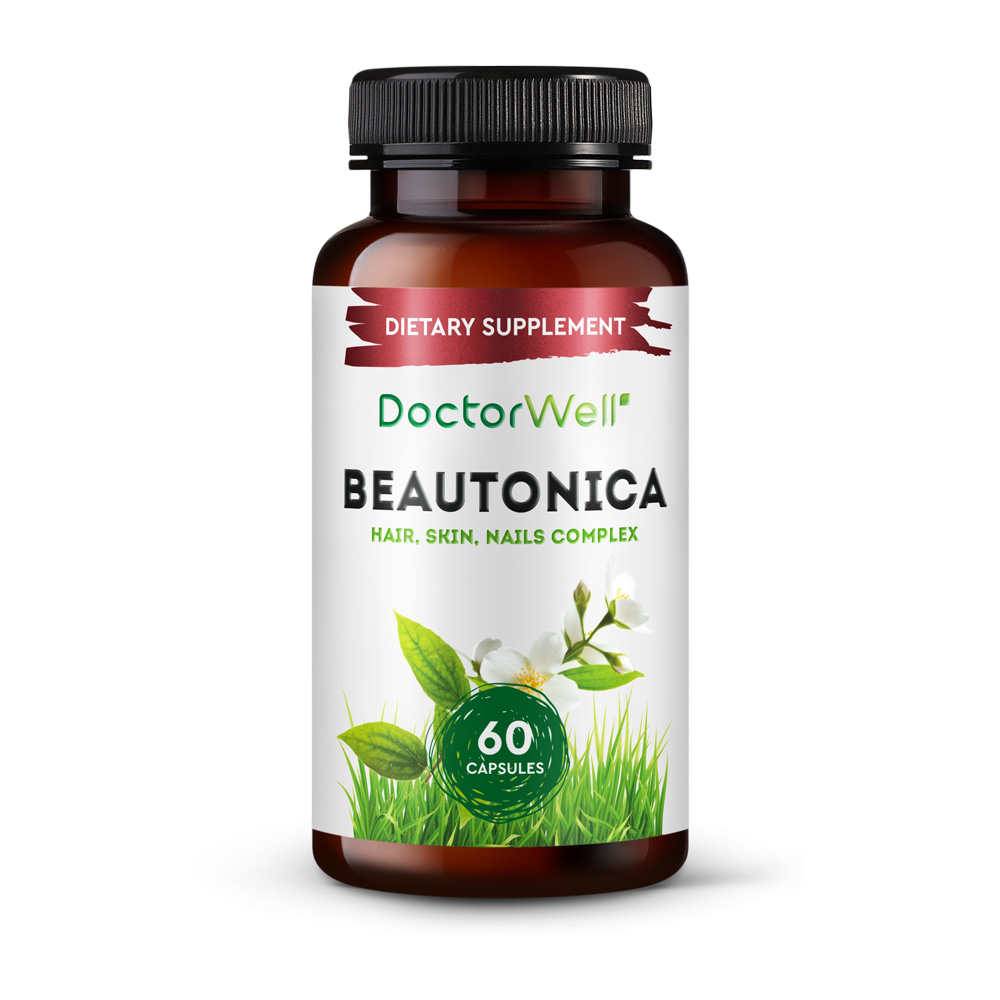Витамины для женщин DoctorWell Beautonica для здоровья кожи и укрепления волос и ногтей с витаминами В и D 60 капсул - фото 1