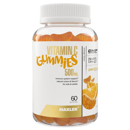 Витамин C жевательный мармелад MAXLER со вкусом апельсина 60шт.