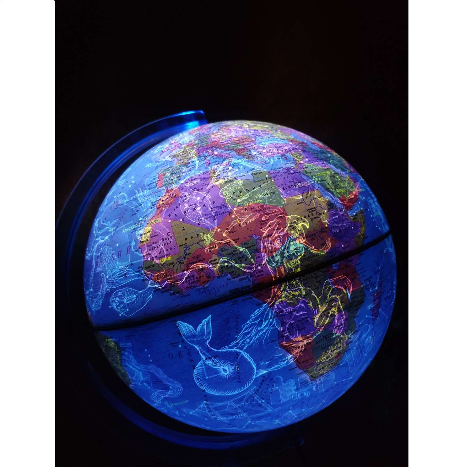 Глобус Globen День и ночь с двойной картой - политика и звездного неба и с подсветкой от батареек 25 см - фото 11