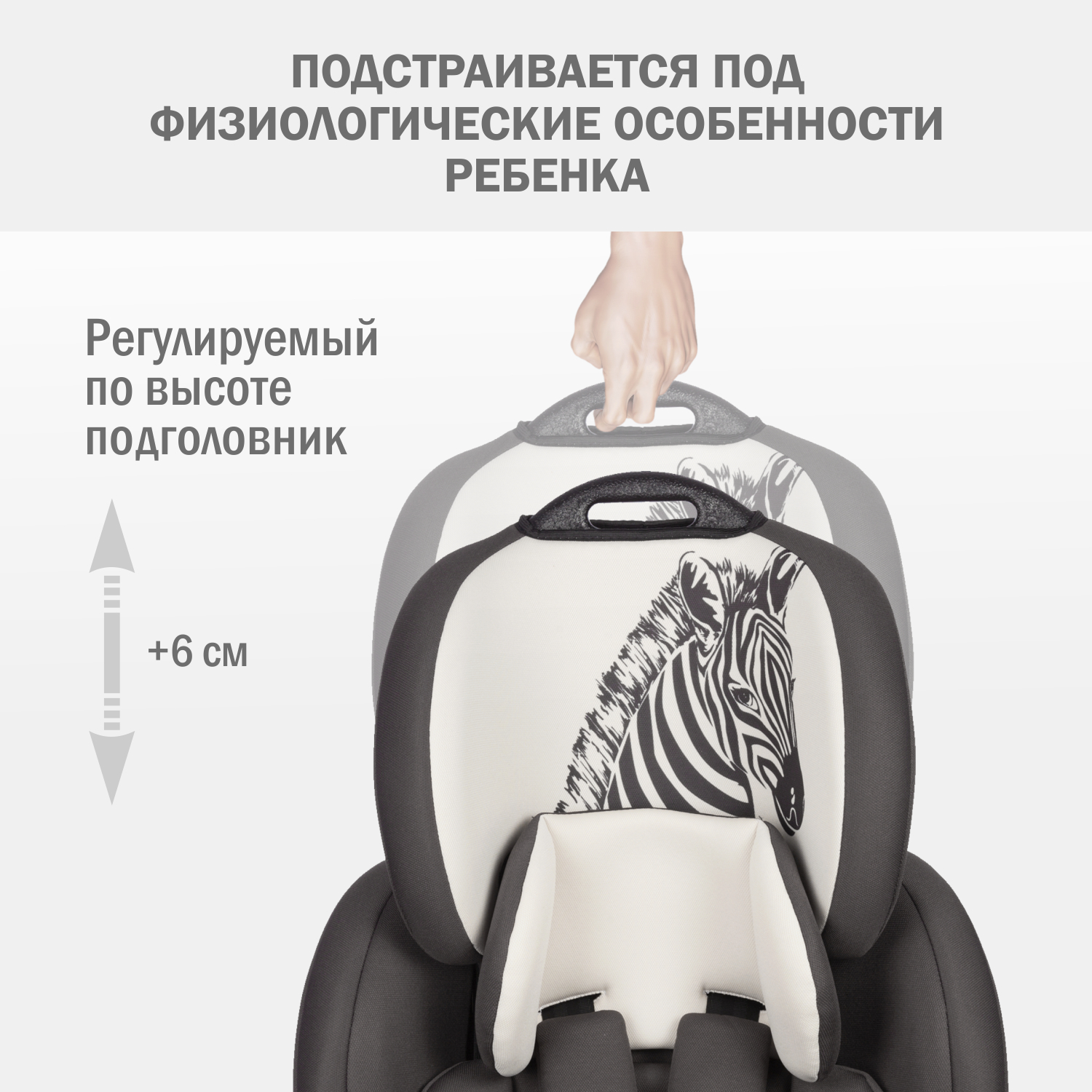 Автомобильное кресло SIGER УУД Siger Стар Isofix Lux гр.I/II/III зебра серый бежевый - фото 4