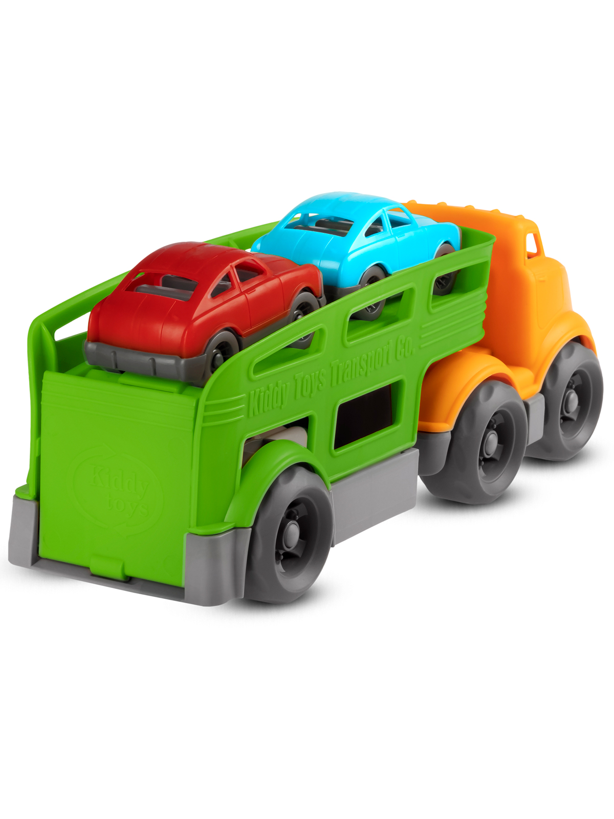 Машинка ДЖАМБО Трейлер оранжево-зеленый в коробке JB5300603 - фото 12