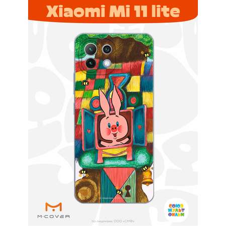 Силиконовый чехол Mcover для смартфона Xiaomi Mi 11 lite Союзмультфильм Довольный Пятачок