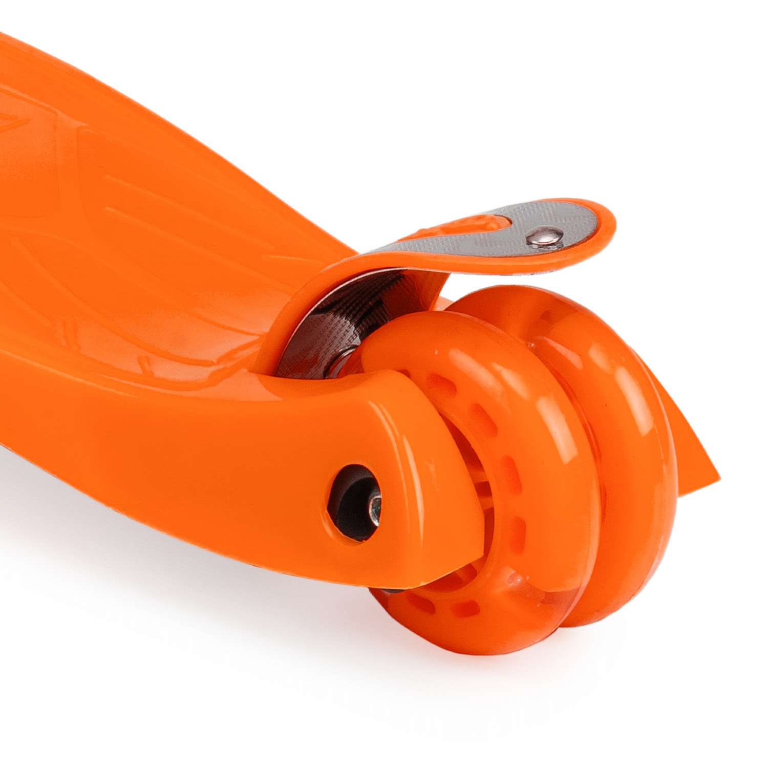 Самокат BABY STYLE детский светящиеся колеса с тормозом до 25 кг оранжевый - фото 6