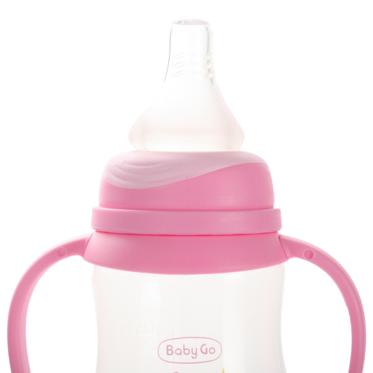 Бутылочка BabyGo с ручками 125мл Pink 2 соски с 0 месяцев - фото 3