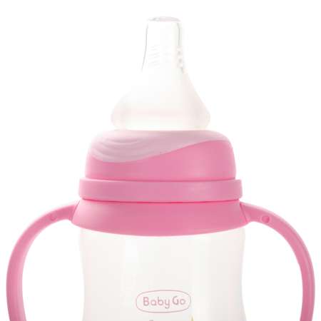 Бутылочка BabyGo с ручками 125мл Pink Z-001A