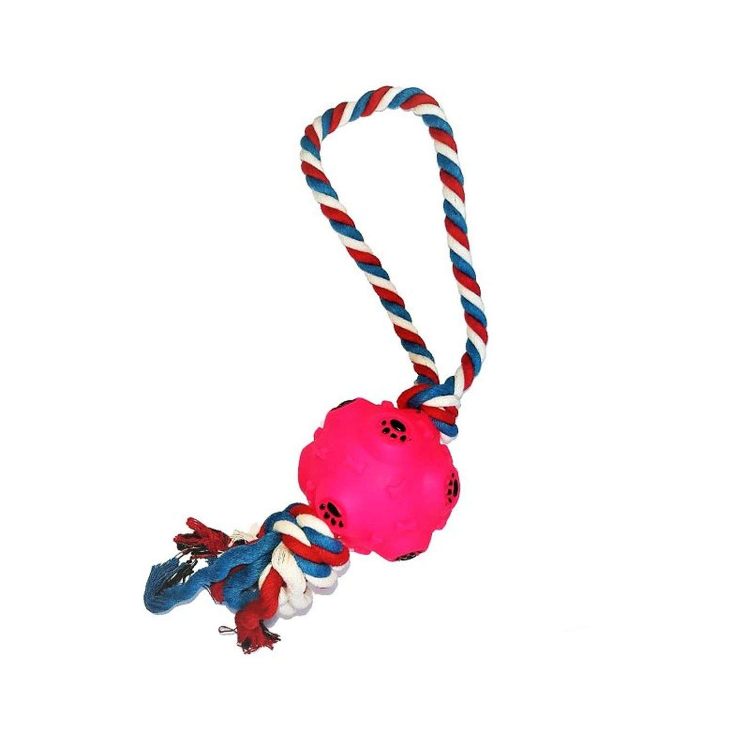 Игрушка для собак Uniglodis Шар на веревке розовый - фото 2