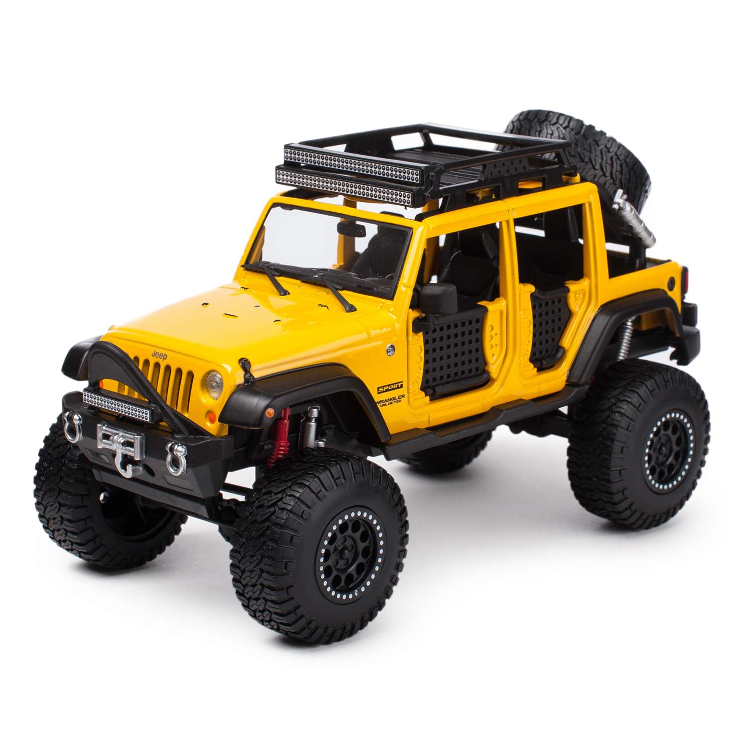 Машинка MAISTO 1:24 Jeep Wrangler Unlimited 32523 Желтая 32523 - фото 1
