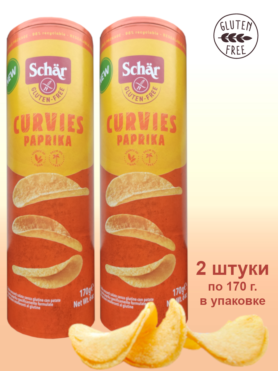 Чипсы безглютеновые Dr.Schar Curvies Paprika 170 гр 2 штуки - фото 2