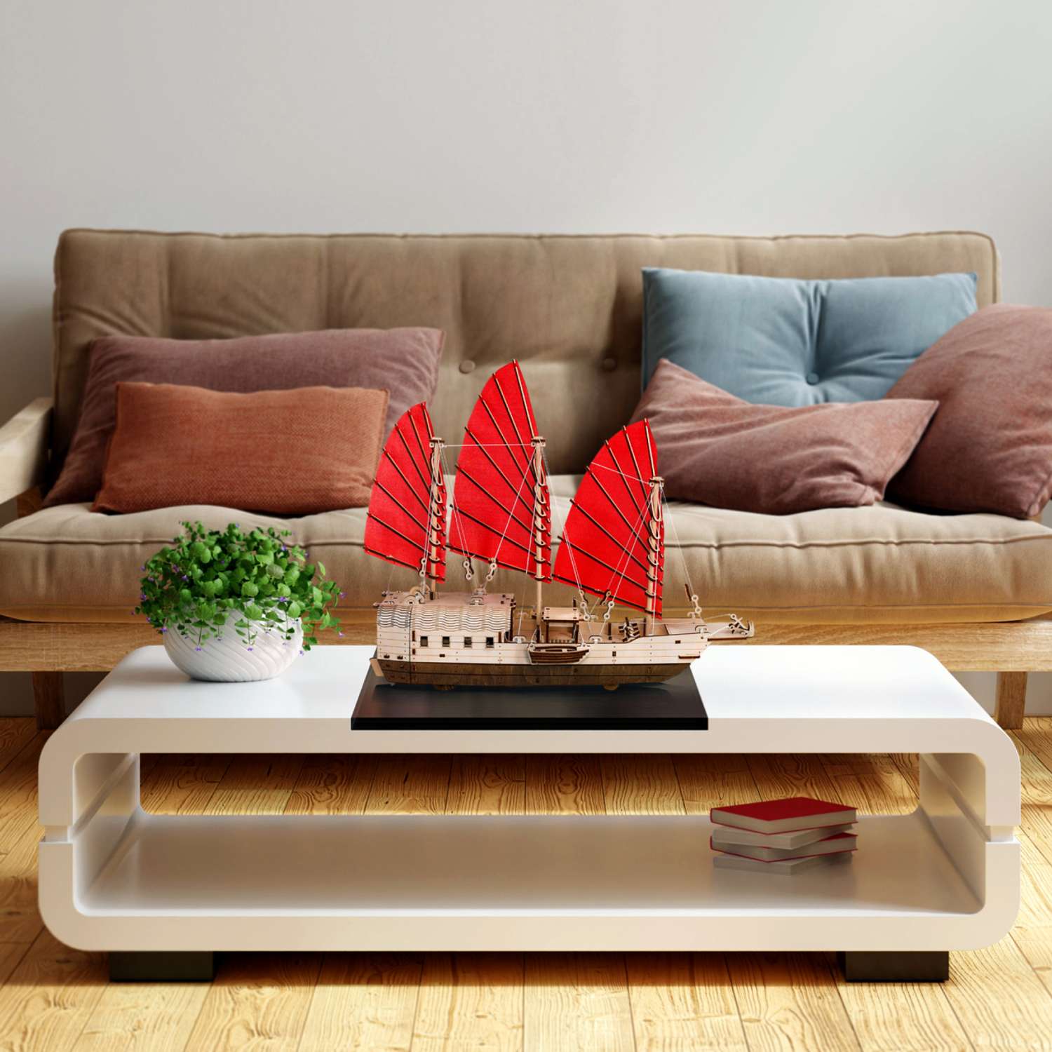 Сборная модель Eco Wood Art Корабль c парусами Джонка EDjong - фото 2