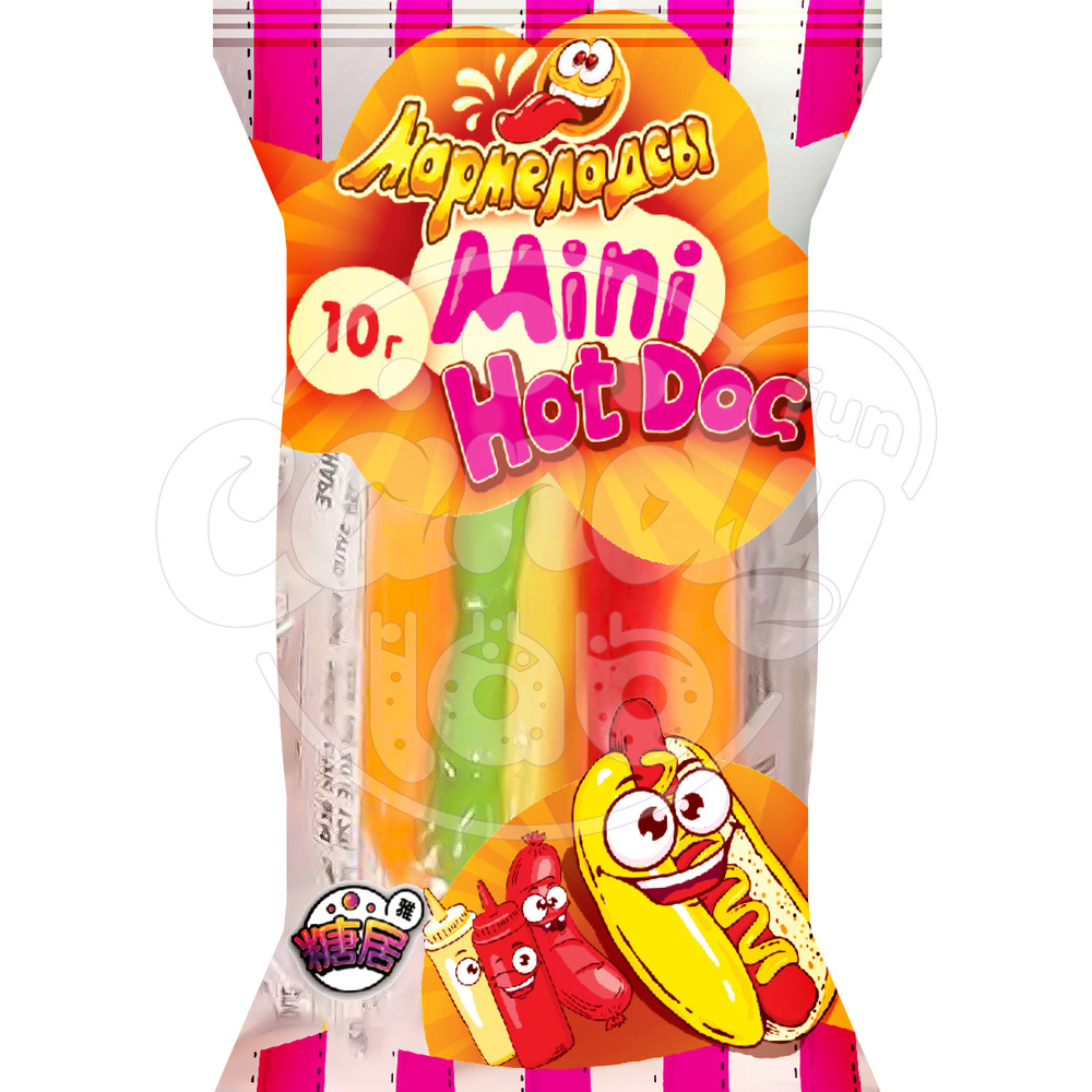 Мармелад жевательный Fun Candy Lab Мармеладсы mini HOTDOG фруктовый микс 60 шт по 10 гр - фото 4