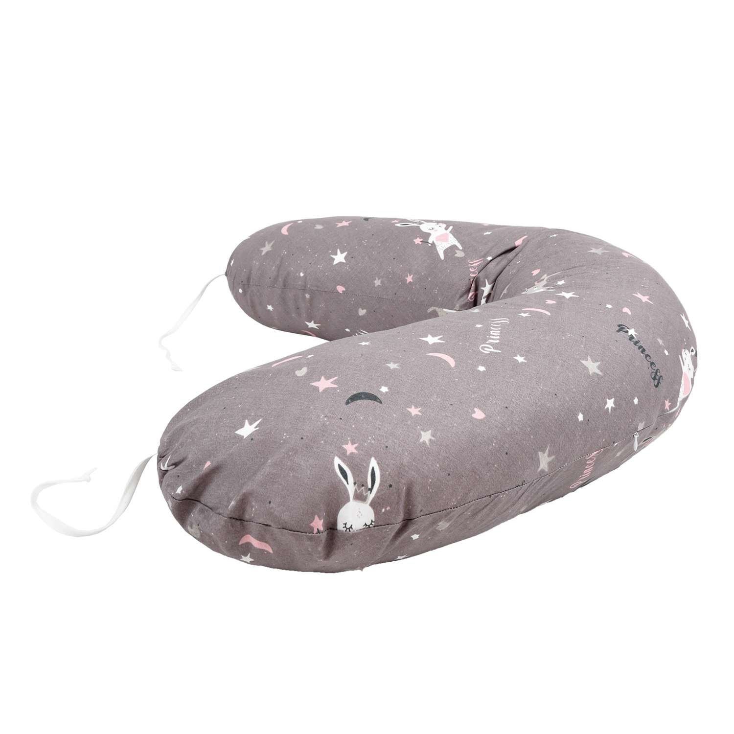 Подушка для беременных AmaroBaby 170х25 см Princess серая - фото 4