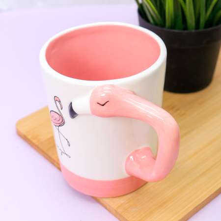 Кружка керамическая iLikeGift Pink flamingo