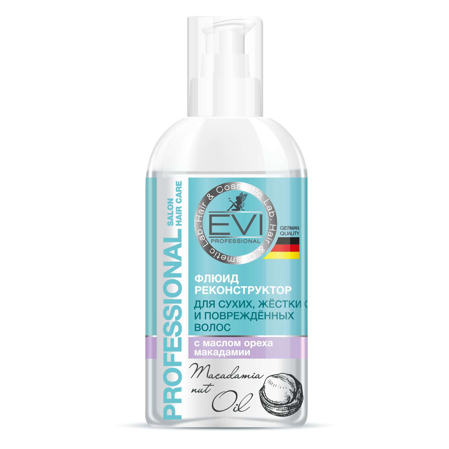 Флюид реконструктор Evi Professional с маслом ореха макадамии для сухих жёстких и повреждённых волос - фото 1
