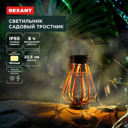 Светильник REXANT садовый Тростник 225см 3000К со встроенным аккумулятором и солнечной панелью