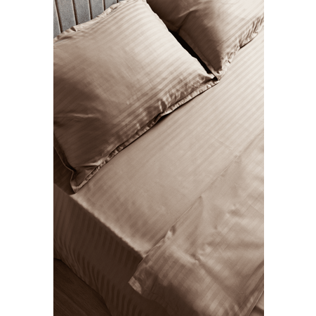 Комплект постельного белья LELIT 2-х спальный 100% страйп-сатин 145гр/м2 песочный