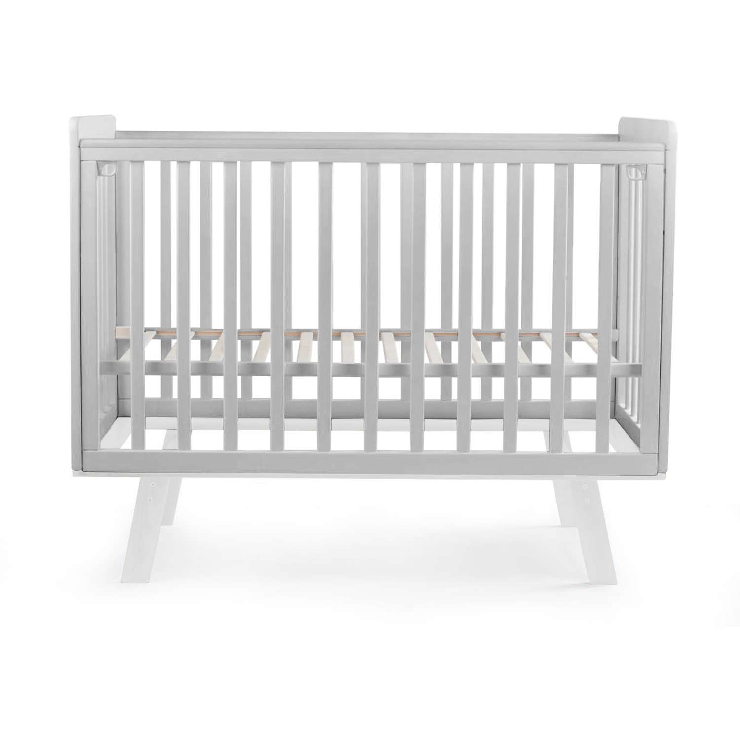 Детская кроватка Sweet Baby прямоугольная, продольный маятник (серый, белый) - фото 1