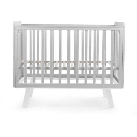 Детская кроватка Sweet Baby прямоугольная, продольный маятник (серый, белый)
