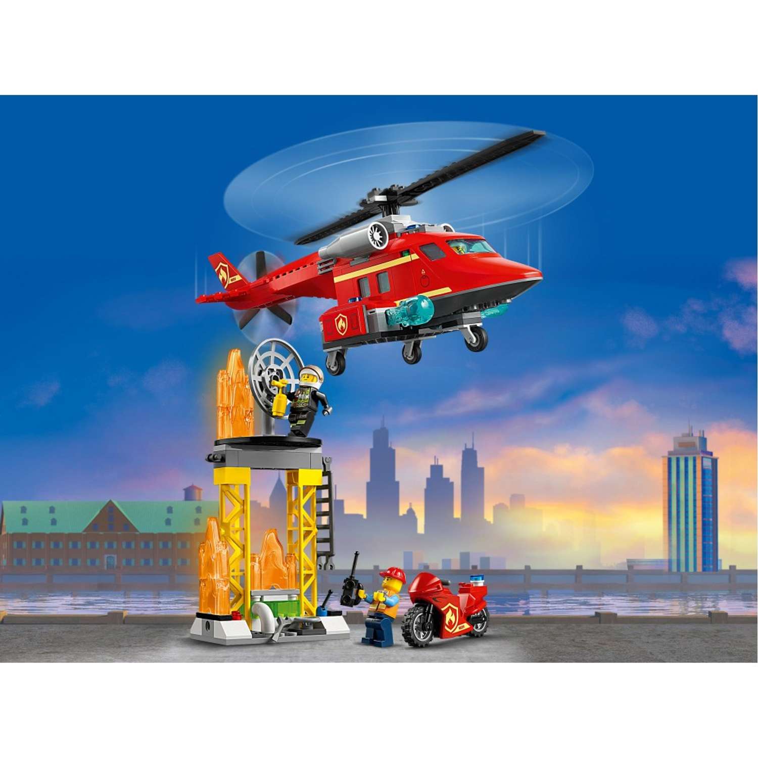 Конструктор LEGO City Fire Спасательный пожарный вертолёт L-60281 - фото 9
