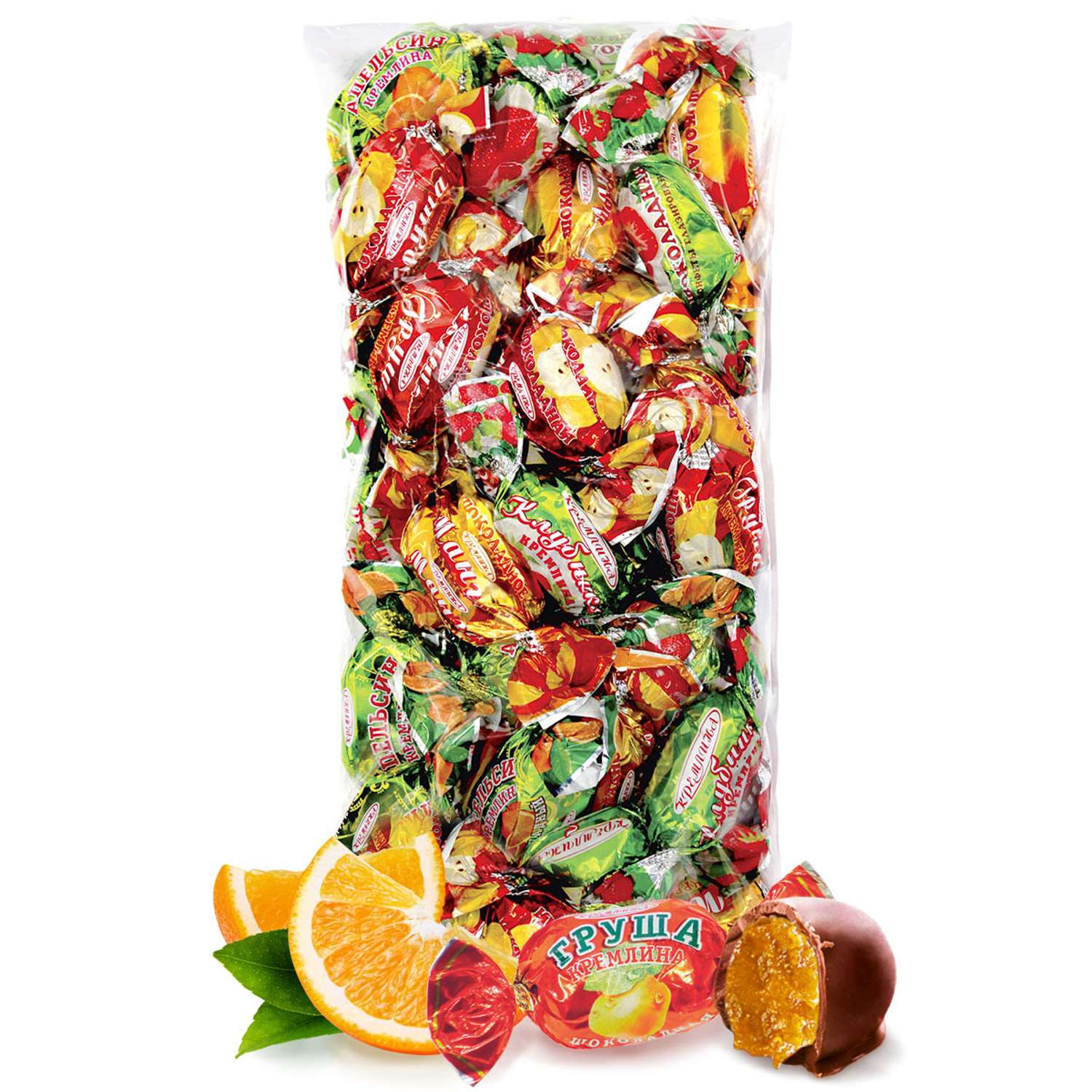 Конфеты из цукатов в глазури Кремлина Манго Апельсин Груша пакет 1 кг - фото 2