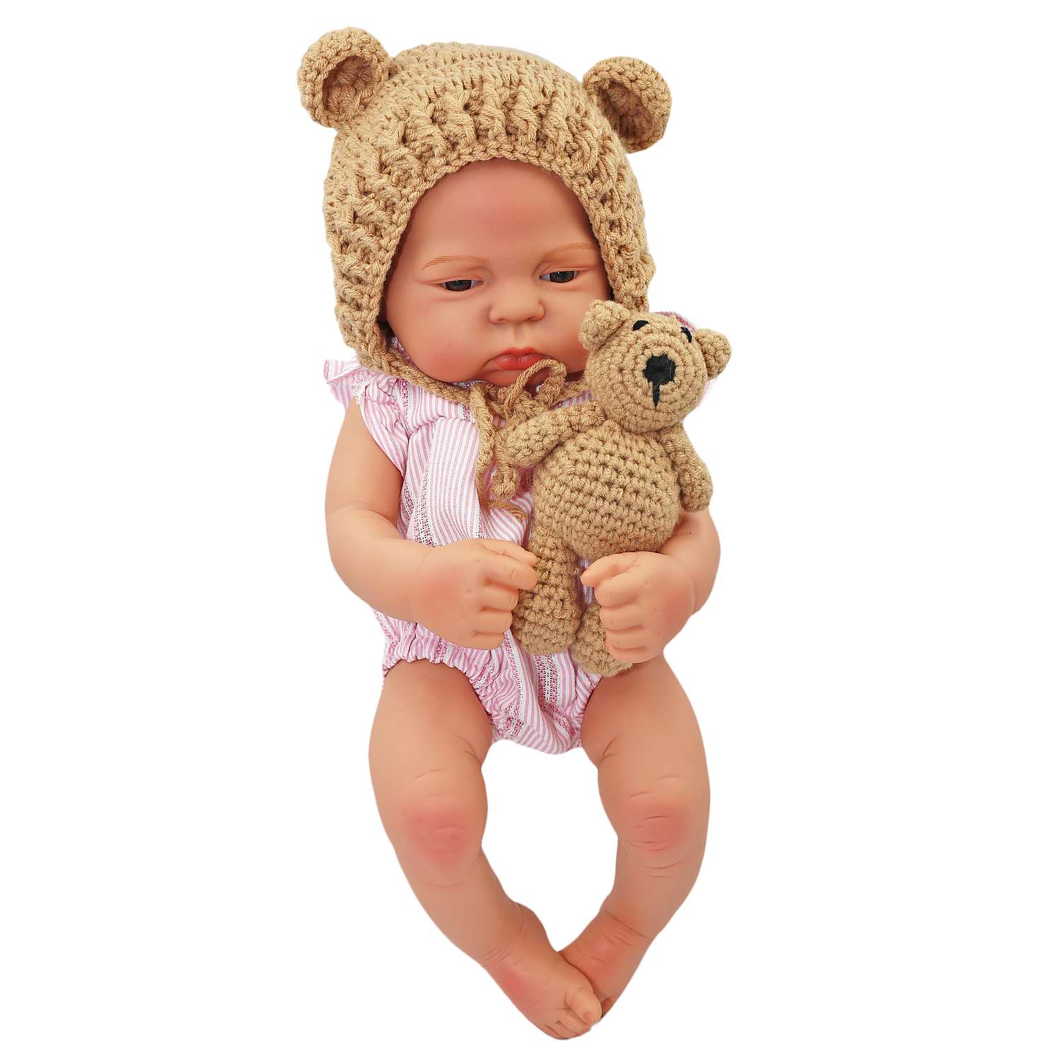 Набор для фотосессии ребенка SHARKTOYS от 0 до 3 месяцев мягкая игрушка мишка и шапочка 3570001 - фото 5