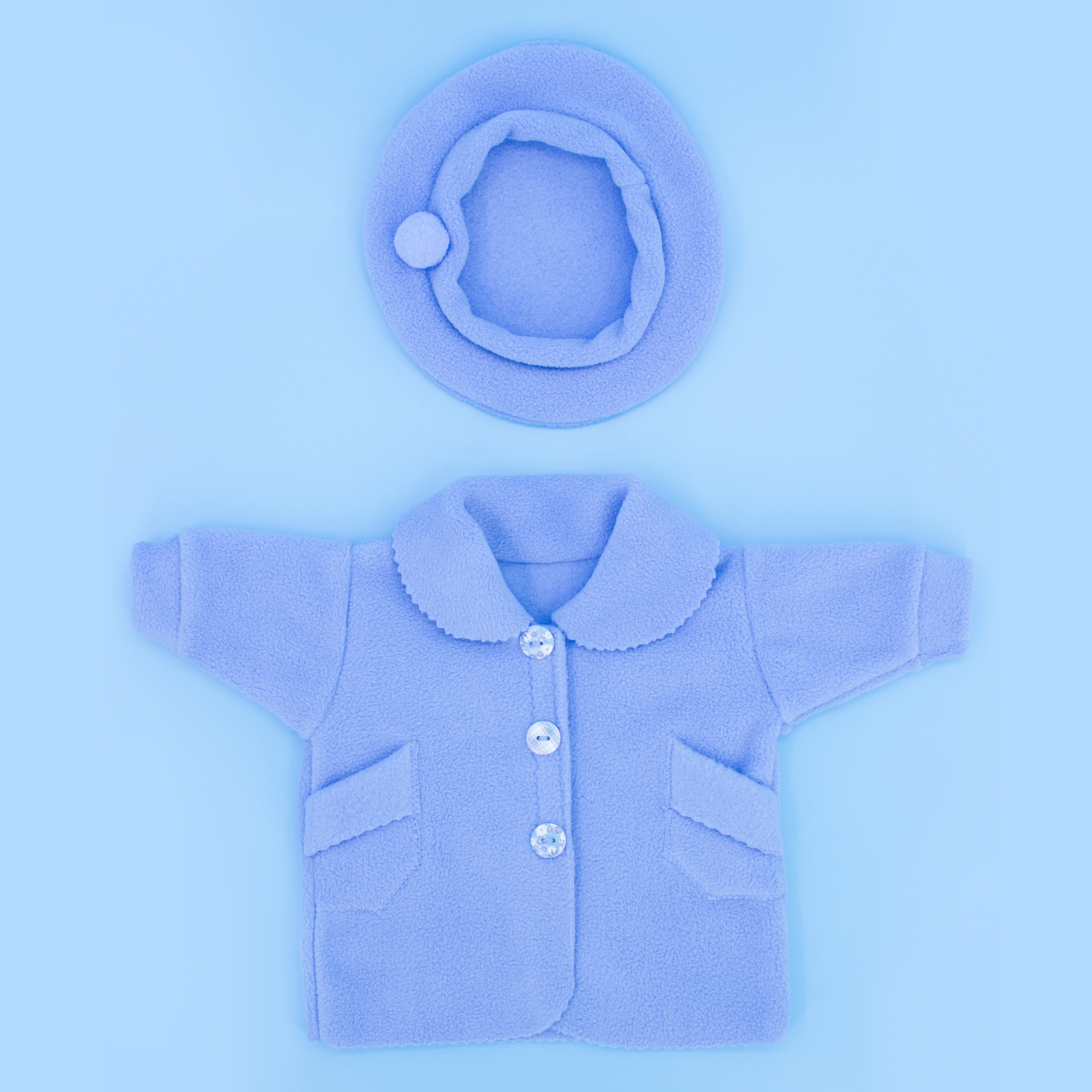 Комплект одежды Модница Пальто с беретом для пупса 43-48 см 6119 голубой 6119голубой - фото 12