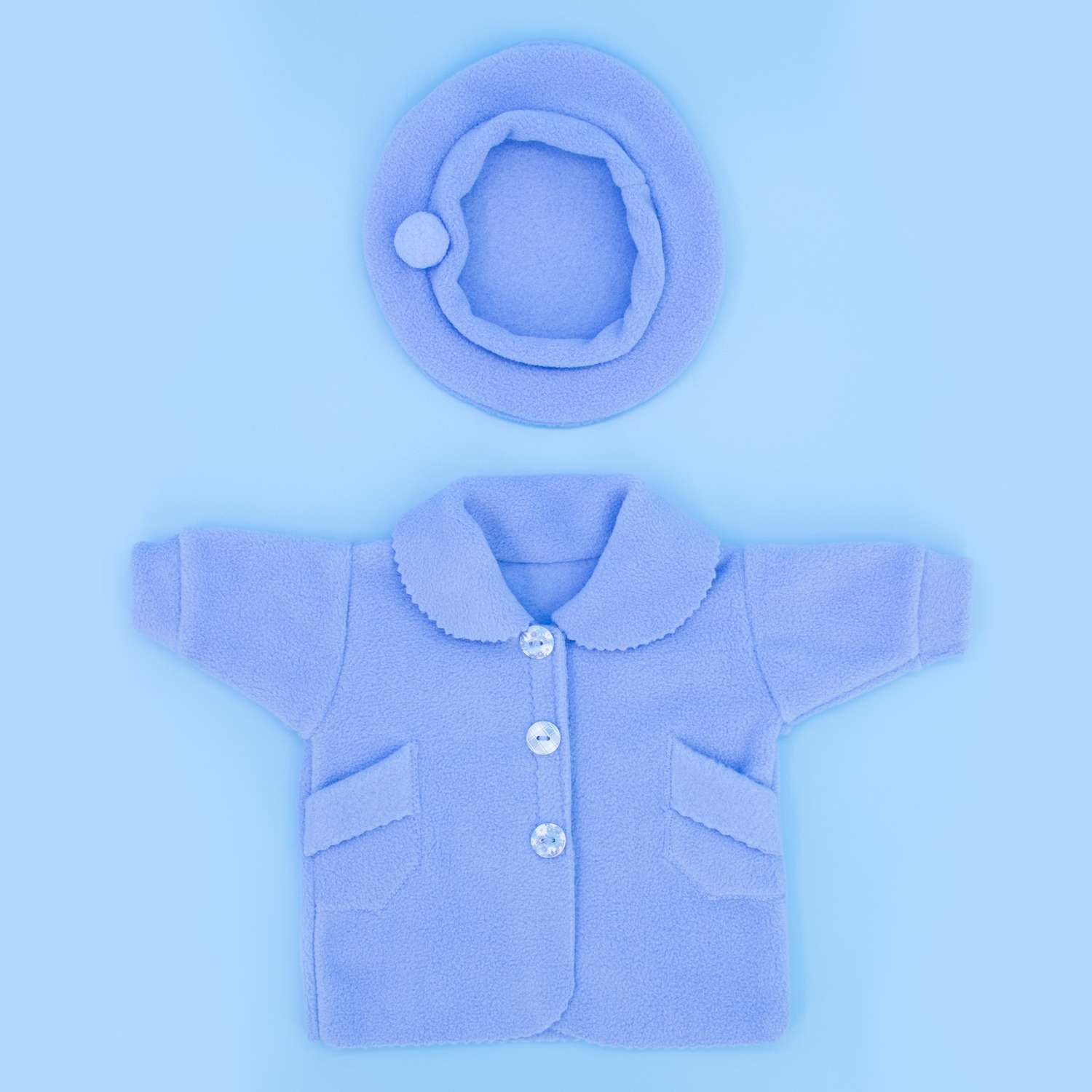 Комплект одежды Модница Пальто с беретом для пупса 43-48 см 6119 голубой 6119голубой - фото 12
