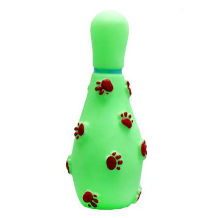 Игрушка для собак Пижон пищащая «Кегля» зелёная