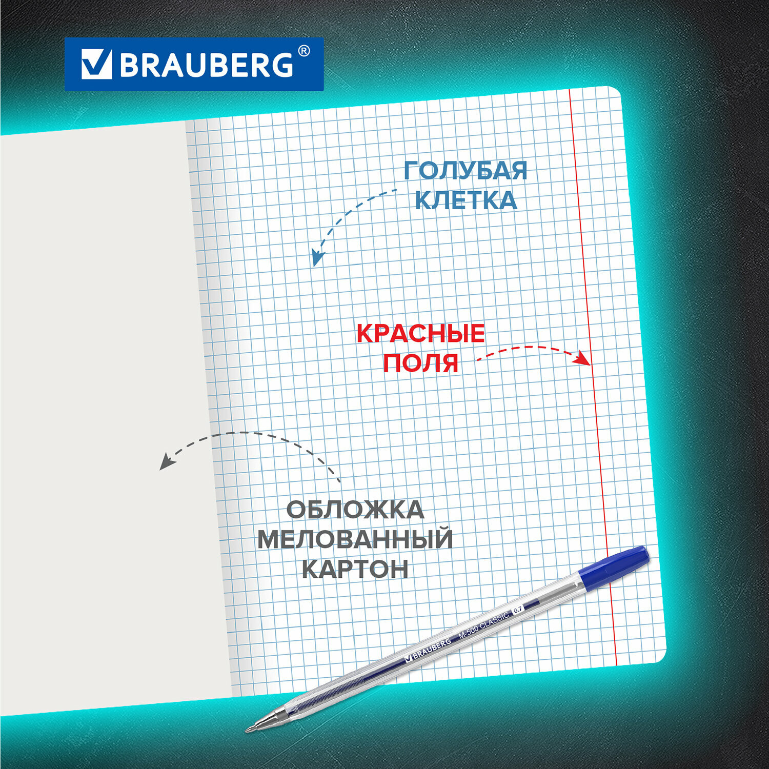 Тетрадь в клетку Brauberg 24 листа для школы набор 18 штук ассорти - фото 2