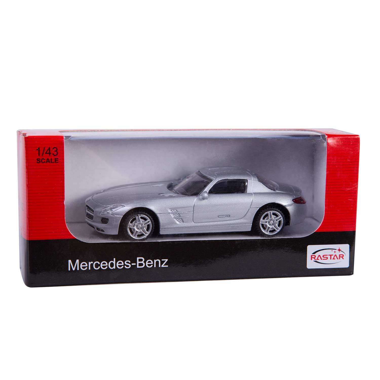 Машинка Rastar Mercedes SLS 1:43 Серебряная 58100 - фото 3