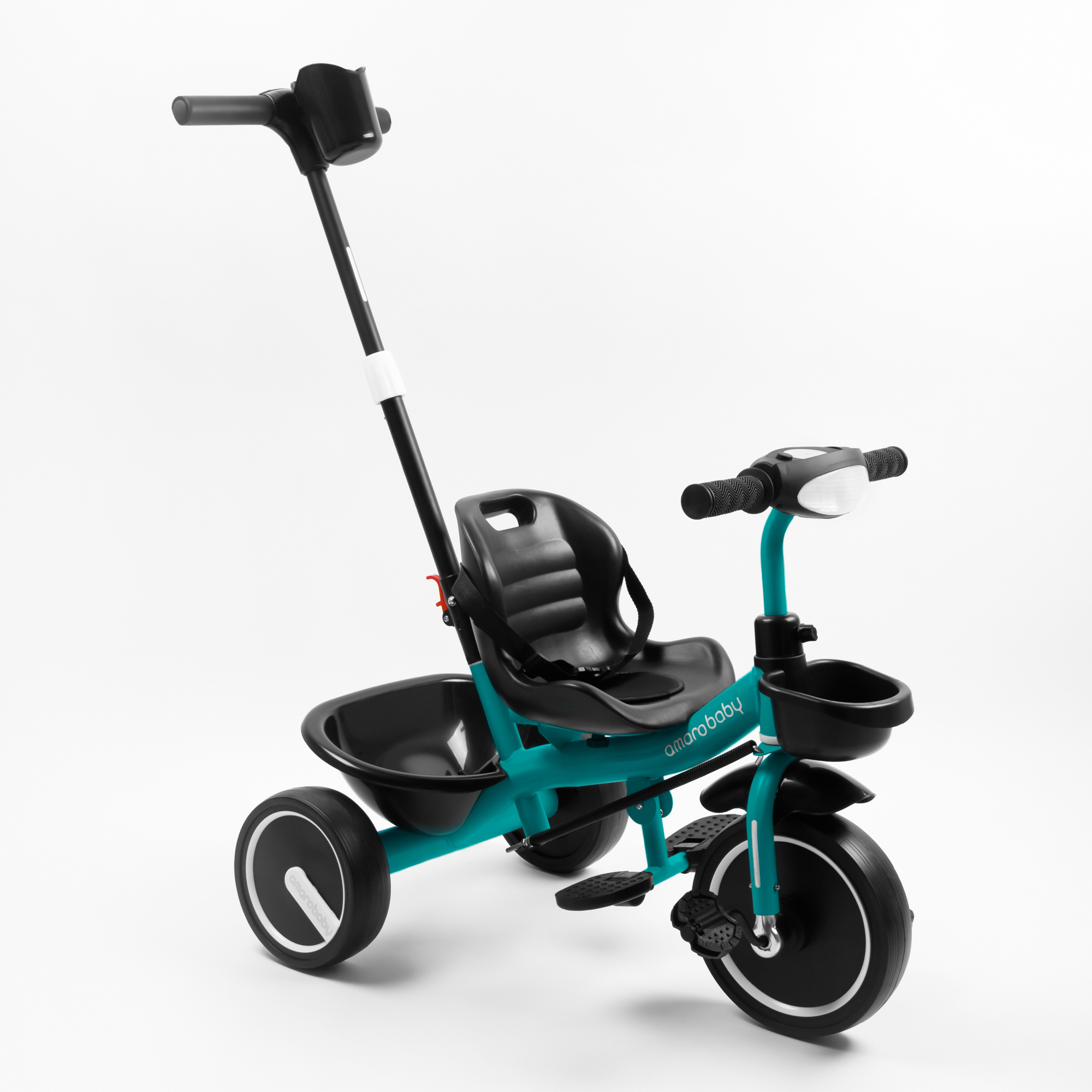 Велосипед с ручкой AmaroBaby STREET RIDER бирюзовый купить по цене 4111 ₽ в  интернет-магазине Детский мир