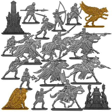 Набор солдатиков Воины и Битвы Граф Марин и легенда о Грифонах цвет серебряный