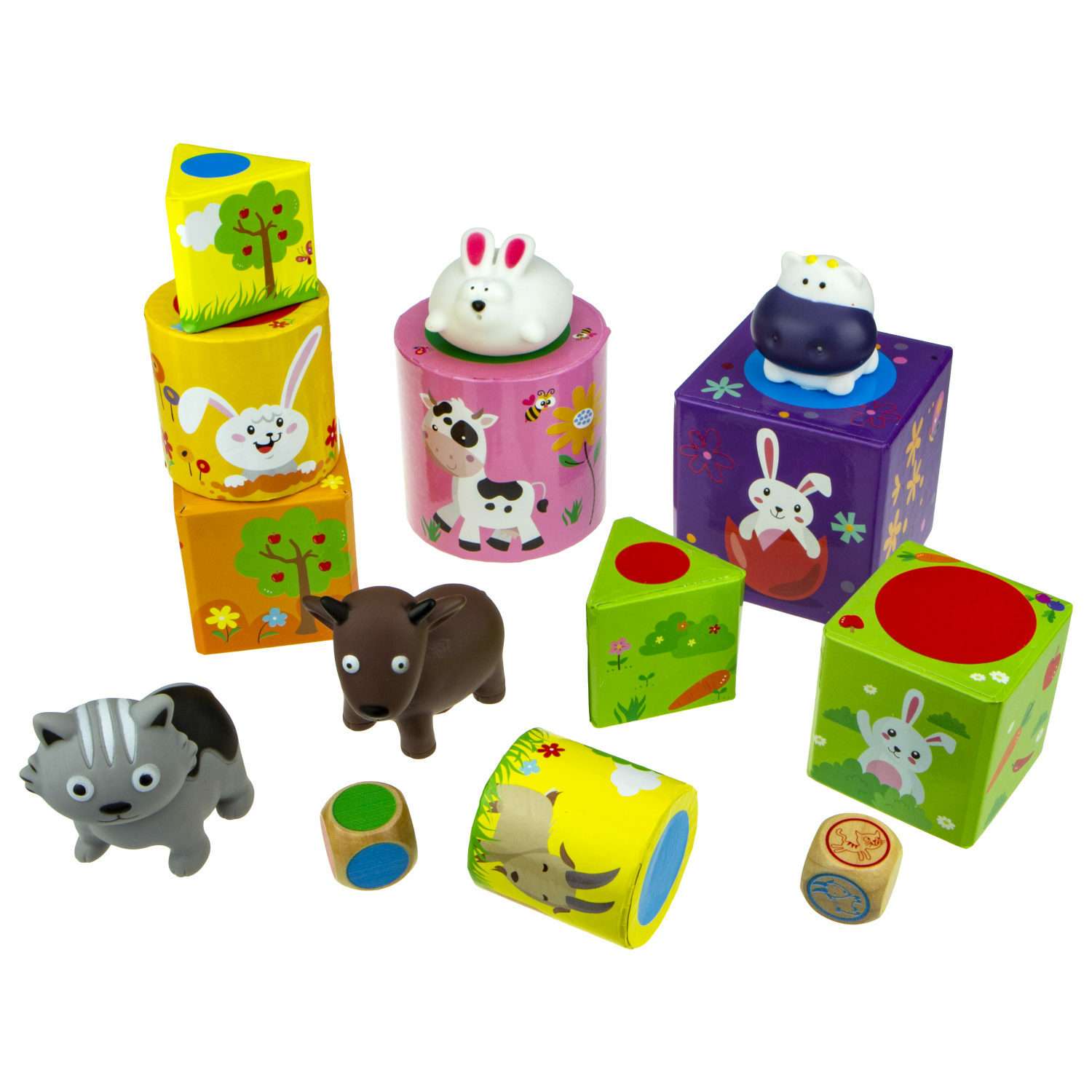 Развивающие игрушки для малыша 1TOY Растем вместе монтессори Прятки 3 штуки для малышей сенсорные тактильные сортер - фото 2