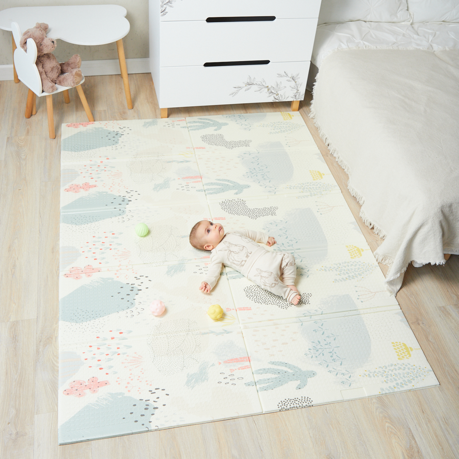 Складной коврик детский Happy Baby Soft Floor - фото 9