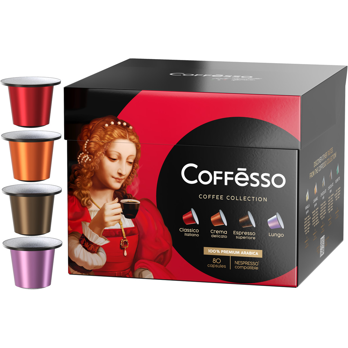 Кофе в капсулах Coffesso Ассорти 4 вкуса 80 шт классический вкус - фото 3