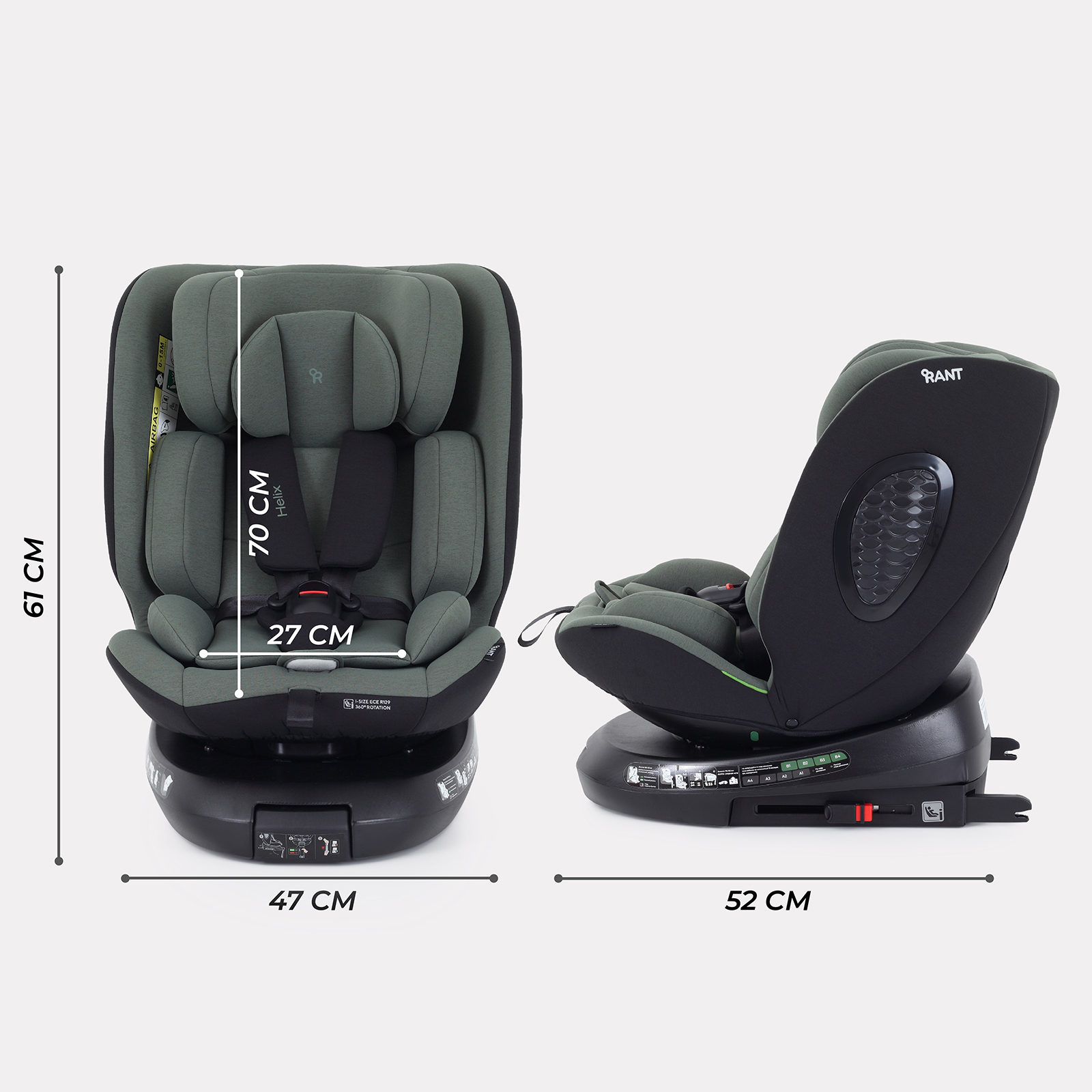 Автокресло Rant AY819 Helix isofix Green 40-150см - фото 2