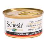 Корм влажный для кошек Schesir 85г тунец с креветками