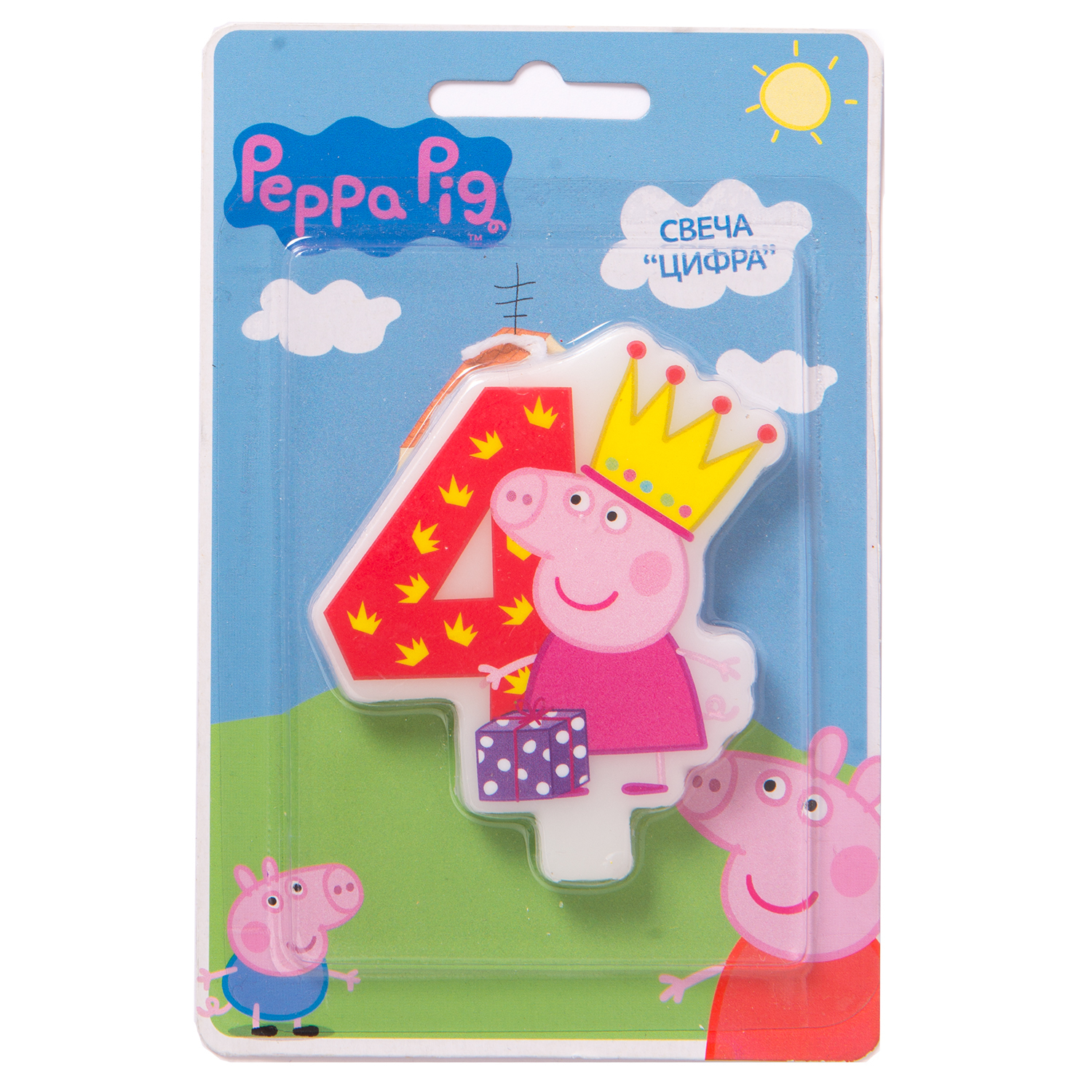 Фигурная свеча Росмэн Цифра 4 Peppa Pig - фото 2