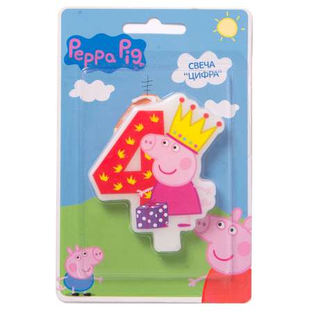 Фигурная свеча Росмэн Цифра 4 Peppa Pig