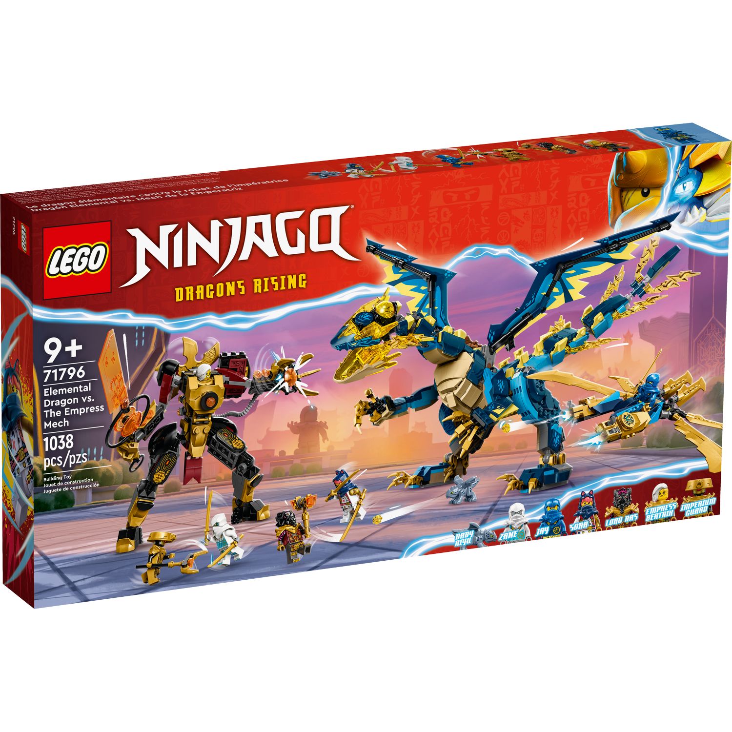 Конструктор LEGO NINJAGO 71796 Элементальный Дракон против Робота-императрицы