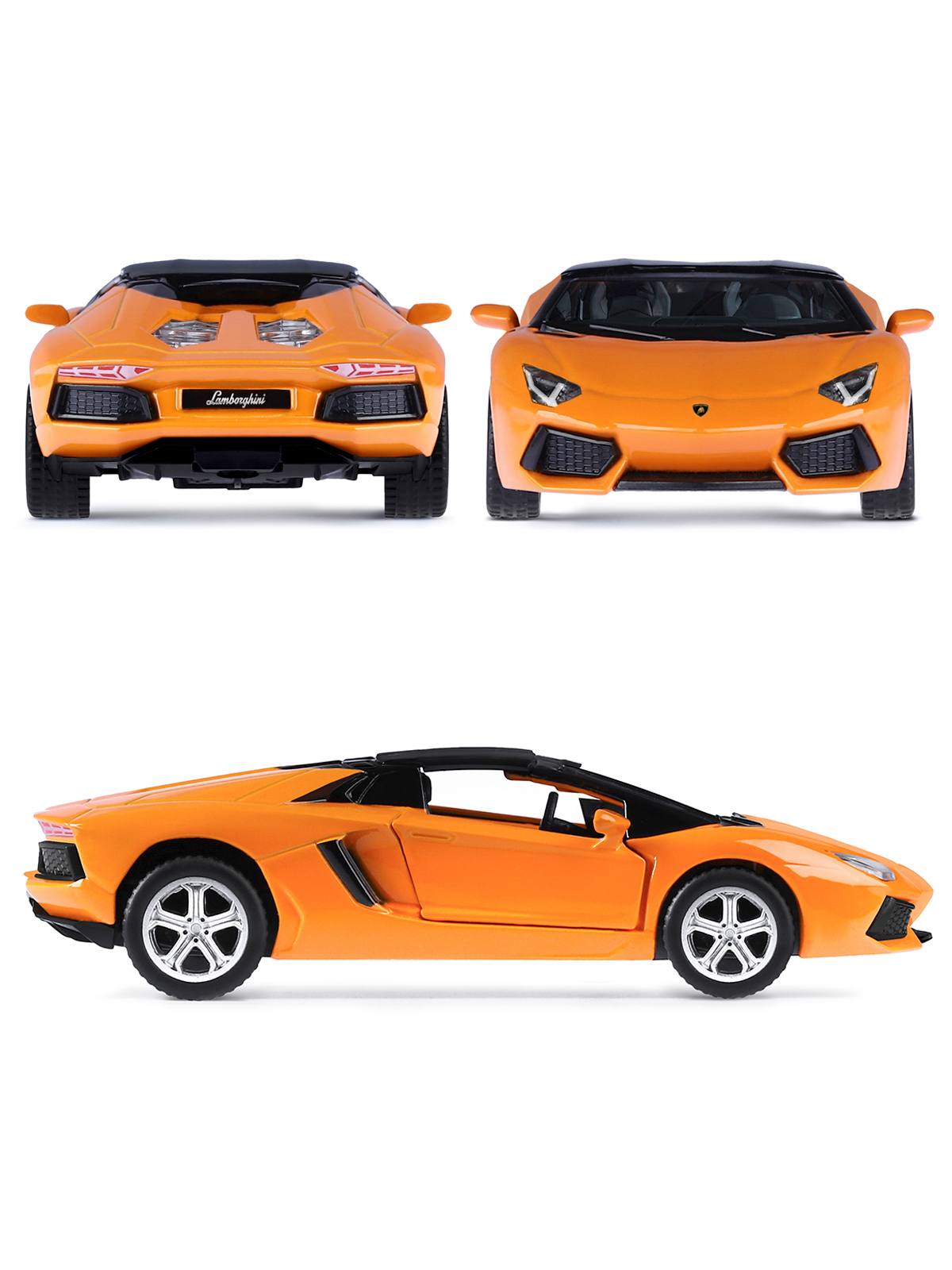 Автомобиль АВТОпанорама Lamborghini 1:43 инерционный оранжевый JB1200140 - фото 4