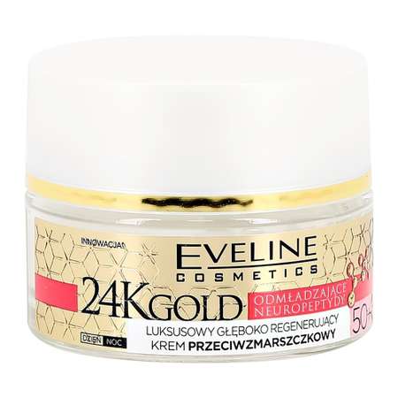 Крем для лица EVELINE 24k gold мультипитательный 50+ против морщин 50 мл