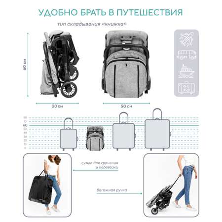 Коляска прогулочная AmaroBaby Voyager Серый