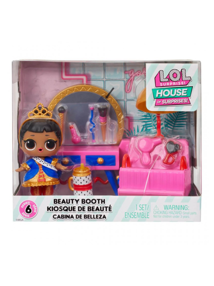 Игровой набор с куклой L.O.L. Surprise! Furniture HOS 6 серия Beauty Booth  и Her Majesty 583776 купить по цене 1270 ₽ в интернет-магазине Детский мир