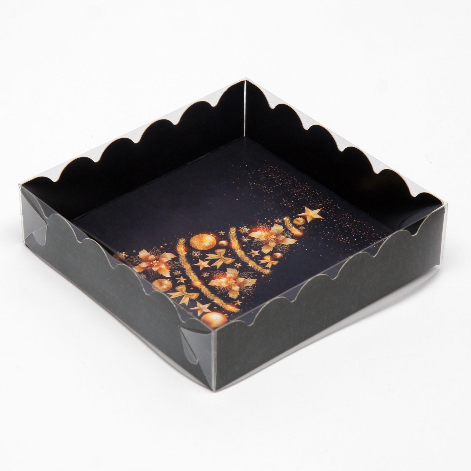 Коробочка Sima-Land для печенья«Ёлка желаний» 12×12×3 см. 1 шт. - фото 1