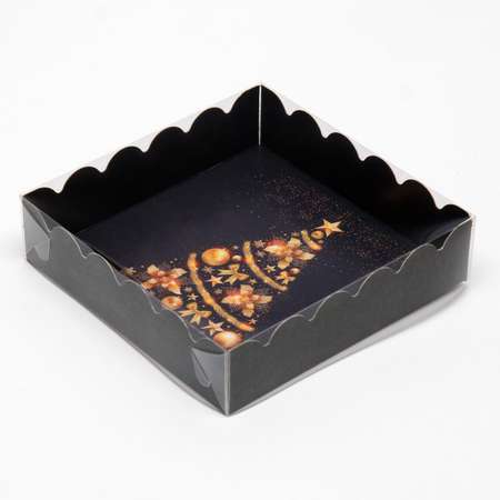 Коробочка Sima-Land для печенья«Ёлка желаний» 12×12×3 см. 1 шт.