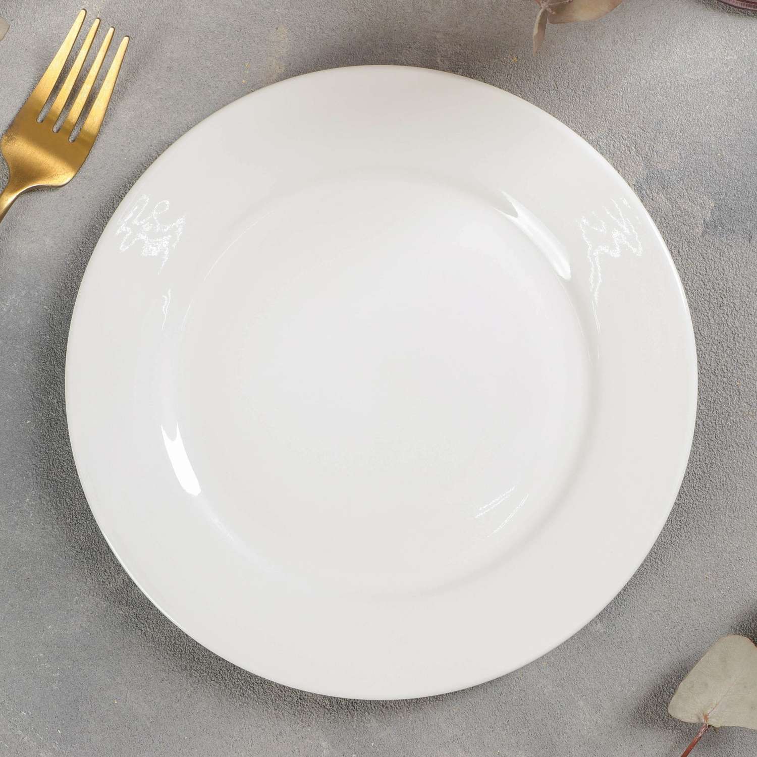 Тарелка Sima-Land фарфоровая обеденная с утолщённым краем White Label d=20 см цвет белый - фото 1
