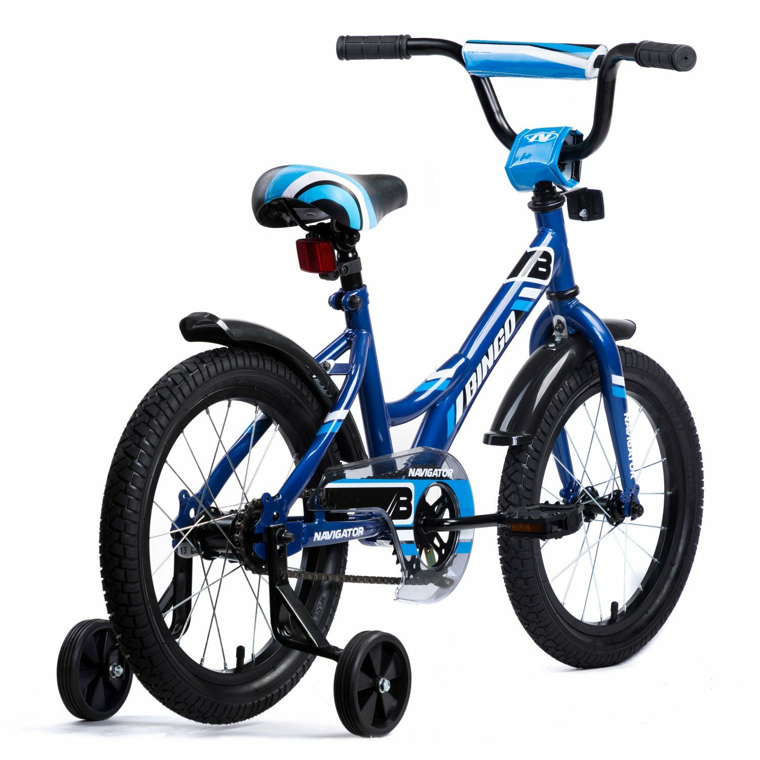Велосипед детский Navigator Bingo 16 дюймов четырехколесный двухколесный городской синий - фото 13