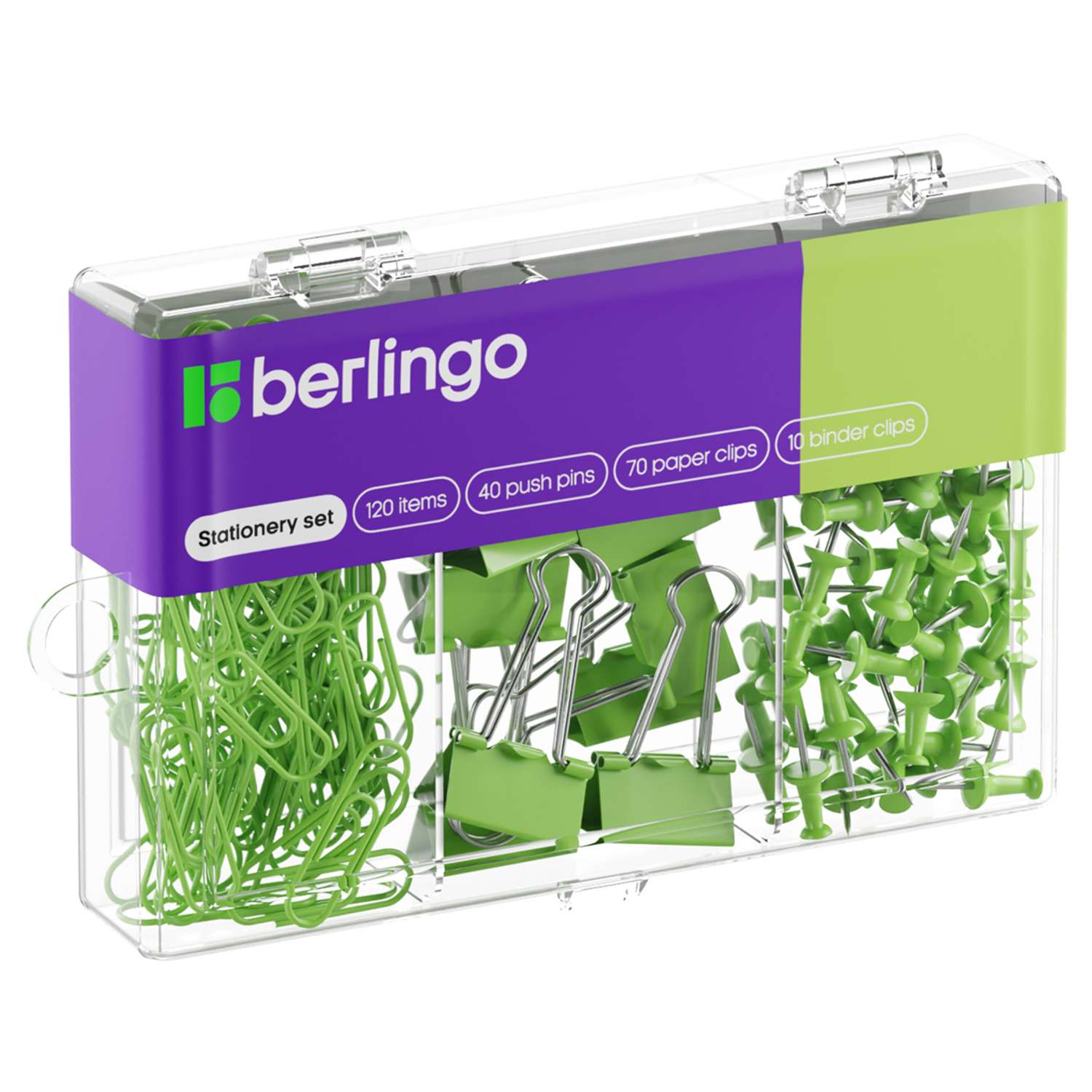 Набор принадлежностей Berlingo 120 предметов зеленый пластиковая упаковка - фото 1