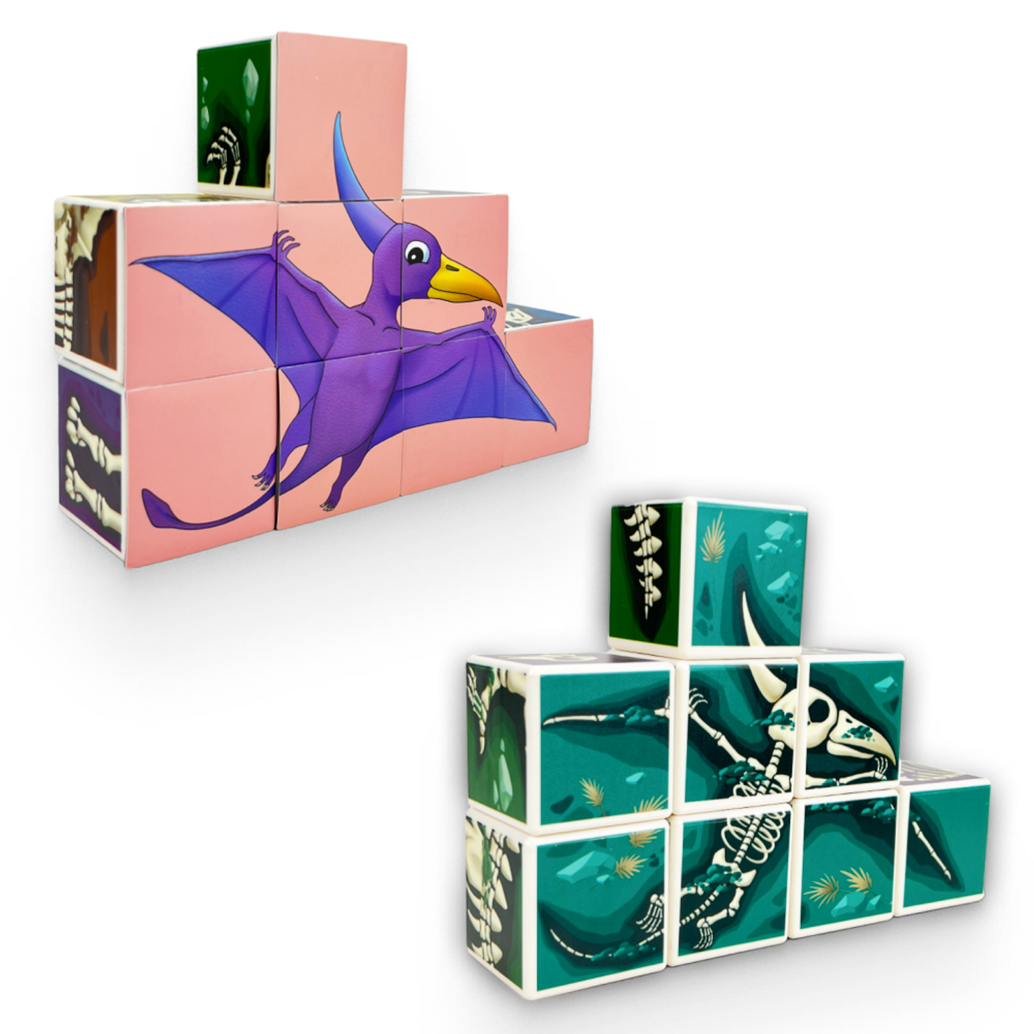 Игрушка LX Кубики магнитные Динозавры 9 штук со стикерами - фото 12